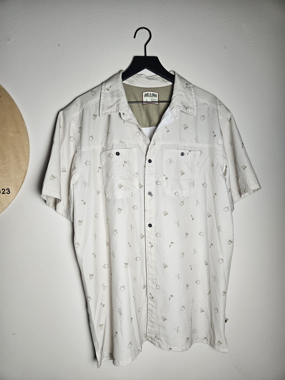 Lime & Tonic Cream Short-Sleeve Button-Down Shirt